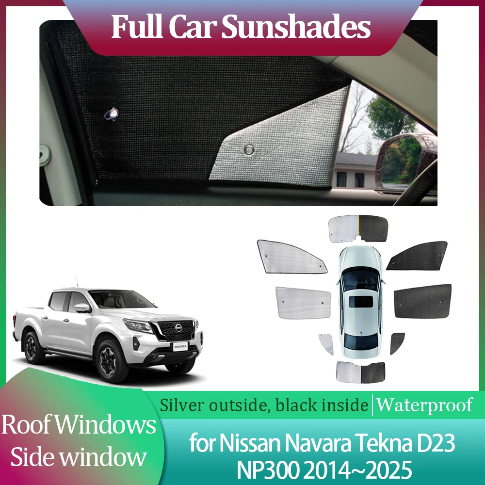 Pára-sol do carro para nissan navara tekna d23 np300 2014 ~ 2025 telhado janelas viseira de sol pára-brisa almofada cortina telhado solar capa accessorie