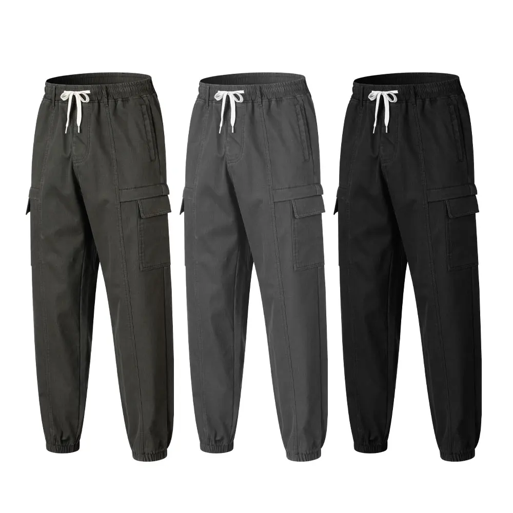 [VIVAJOY] Men's Winter fleece-lined Cargo Pants Pocket Big-size Tactical Jogger Pants military winter pants working clothes