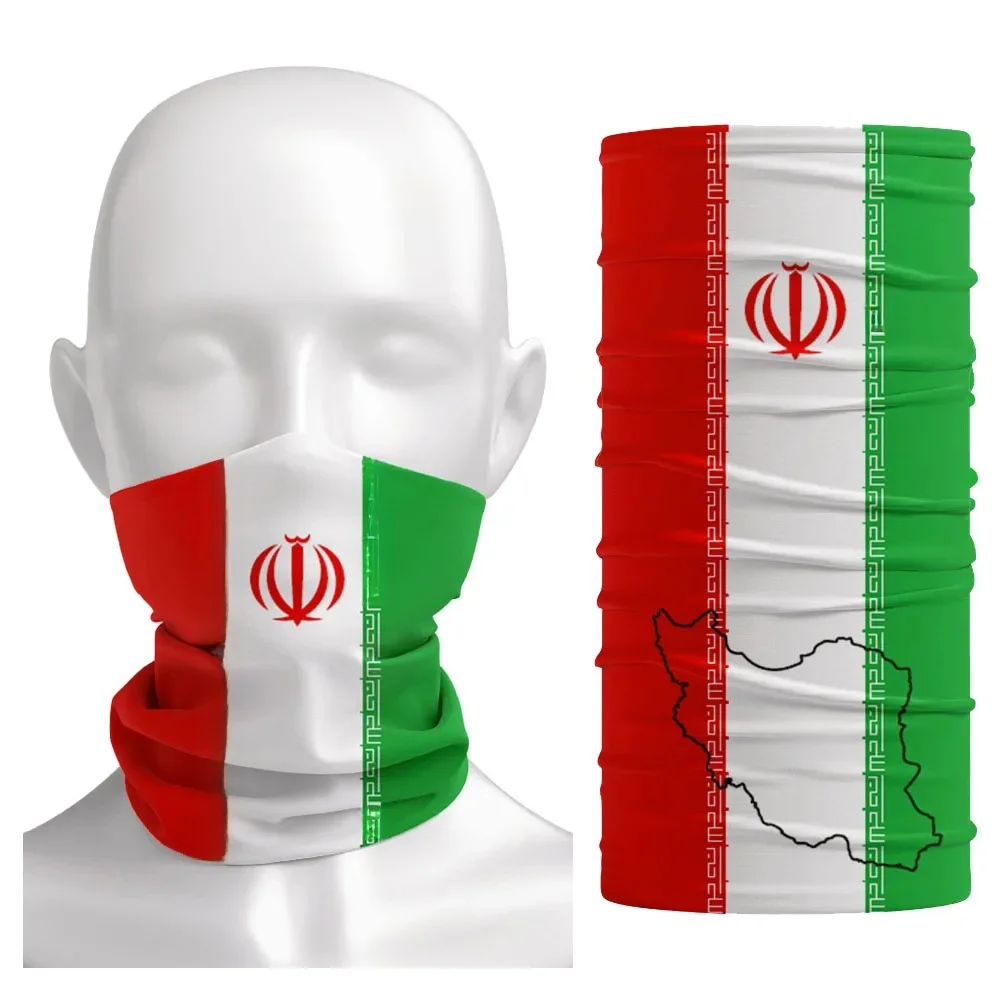 AliExpress Fandana Gear Iran Flag Neck Cover Gaiter Allahu Akbar Iran Map Printed Balaclava Seamless Face Scarf Mask Men Women Hiking Cycling Bandana