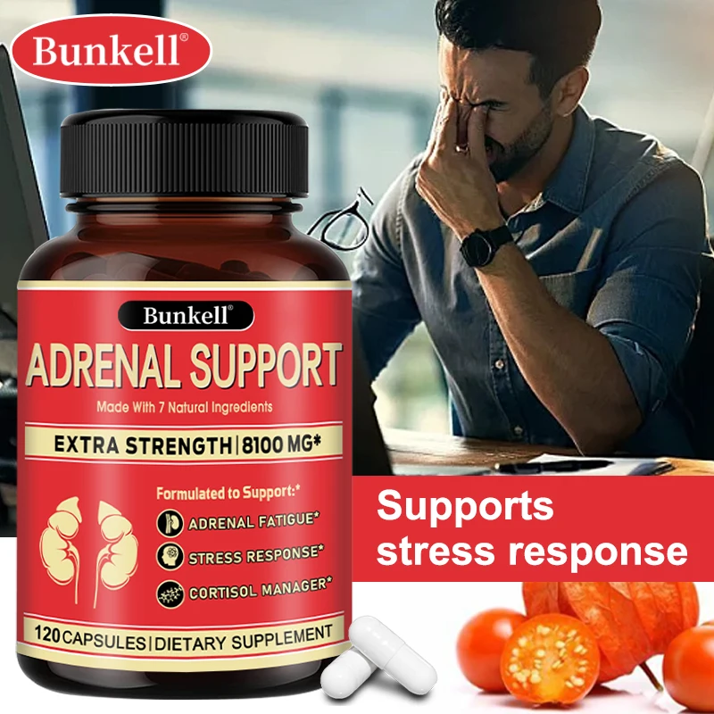 7-in-1 Adrenal Support Supplement - Concentrated Ashwagandha, Ginseng, Rhodiola Rosea - Healthy Stress, Immunity, Energy & Mood