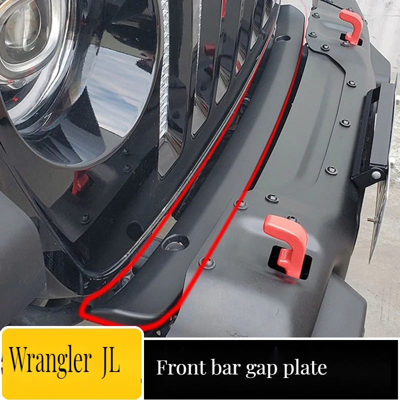 For JEEP  Wranlger JL  10th Anniversary Front Bumper slit  Gap Plates ABS Plastic Parts Accessories Non-destructive Installation