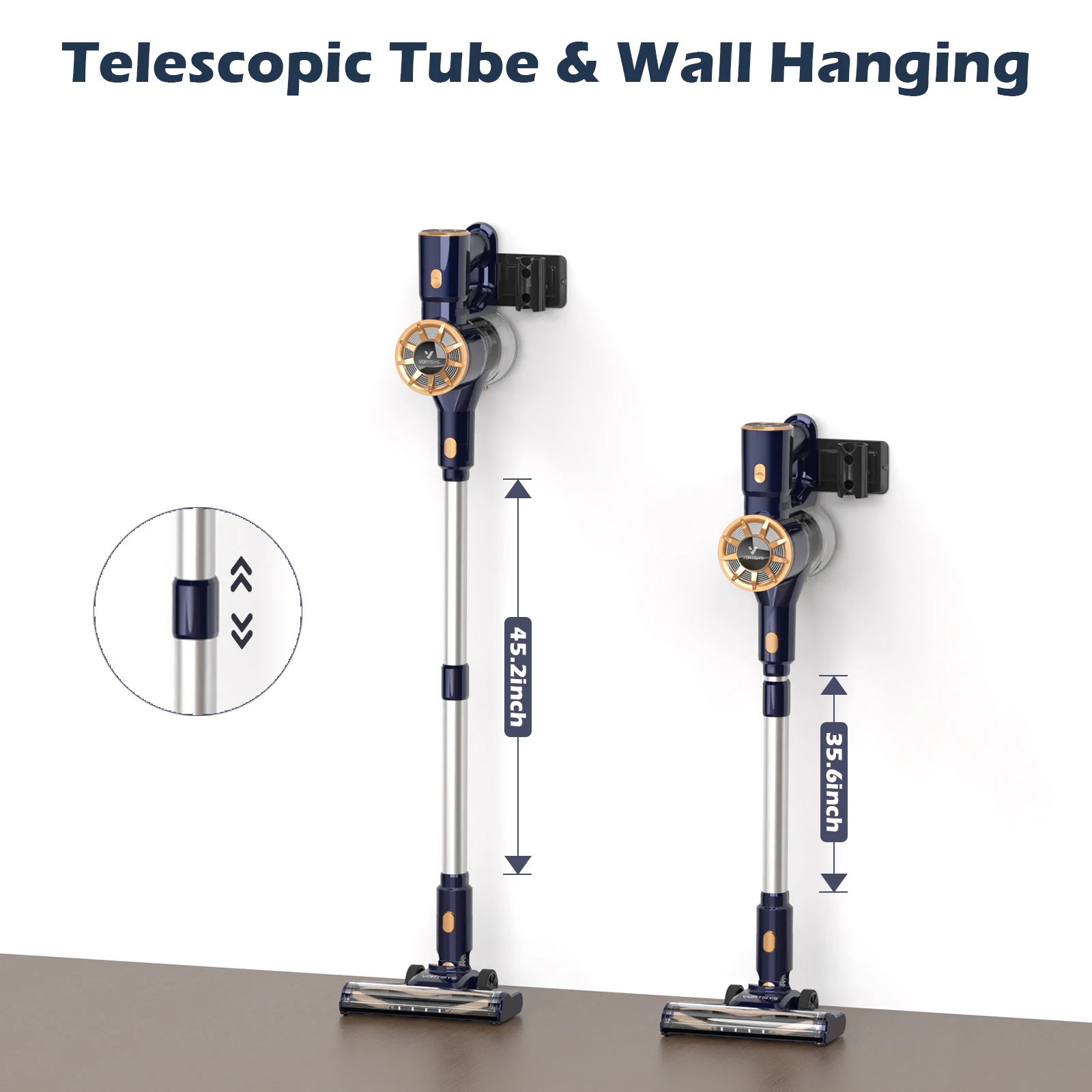 مكنسة Vortisys N9 الكهربائية 55KPA 350W، فلتر 5 في 1، مكنسة كهربائية لاسلكية 55 دقيقة للسجاد وشعر الحيوانات الأليفة