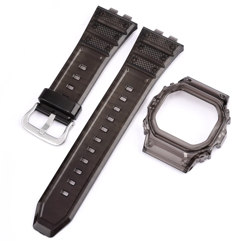 Color Clear Strap + Case For Casio G-Shock GMW-B5000 Resin Strap Retrofit Watch Accessories Including Mounting Tool