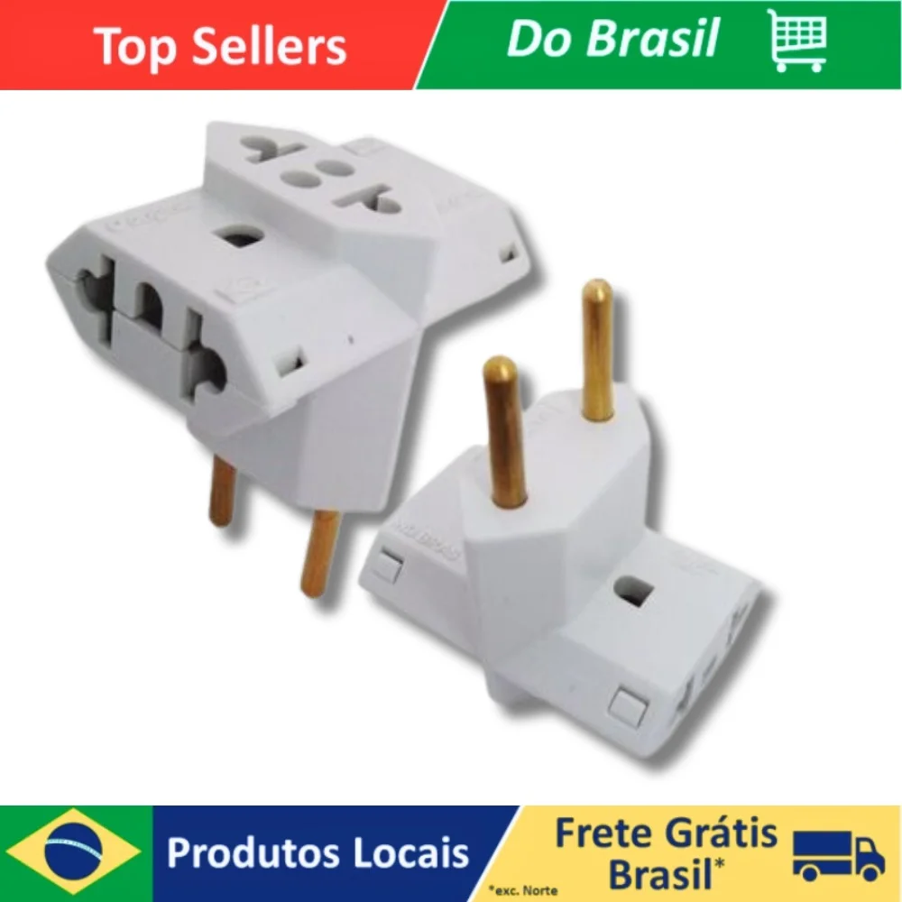 Adaptador Tomada T Multiuso Plug Elétrico 10A 20A Beijamin Triplo Bob Esponja