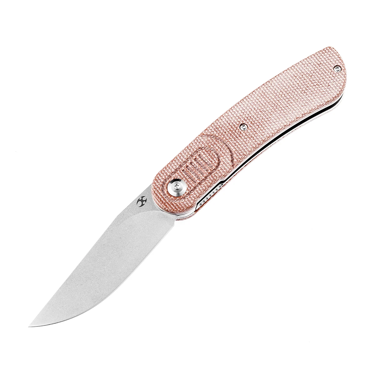 Kansept Reverie T2025A6 Stonewashed 154CM Blade with Brown Micarta Handle Designed by Justin Lundquist Folding Knife for EDC