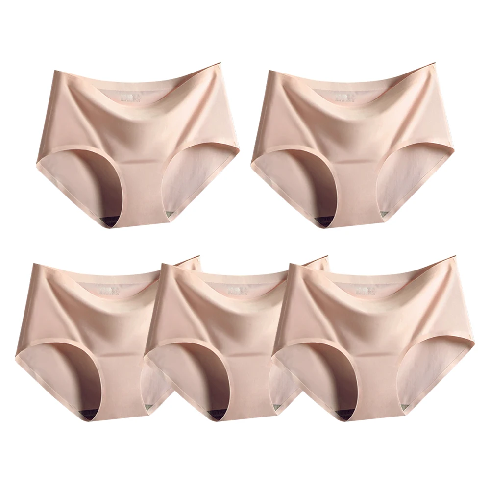 Red Lupin Semless Panty Set 5 Women's Ham-line Sewless No-line Panties Leggings Triangular Panties