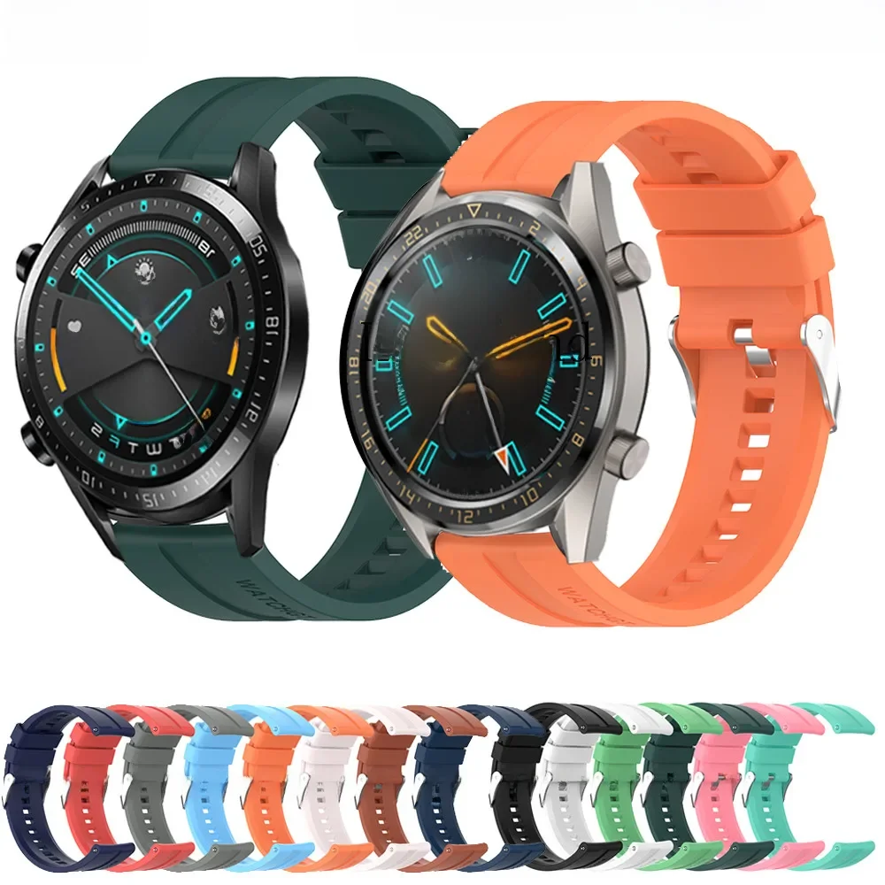 Pulseira de silicone de 22mm para huawei watch gt 1 gt 2 46mm pulseira inteligente para polar grit