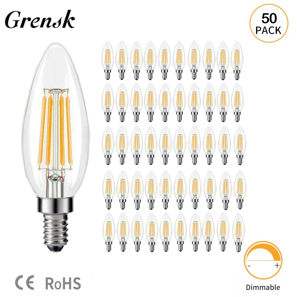 C35 Kerze Led-lampe E14 Kandelaber Basis 4W 6W Dimmbare Edison Glühbirne 2700K Warm Kalt Weiß 6000K Kronleuchter Ersatz Lampe – Detail 2