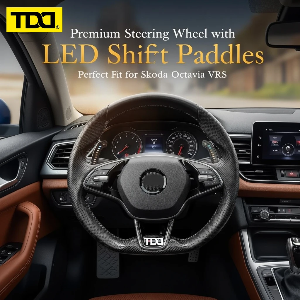 TDD LED Carbon Fiber Magnetic Paddle Shifter for Skoda 2019 Octavia VRS Steering Wheel Paddle Shift Extensions