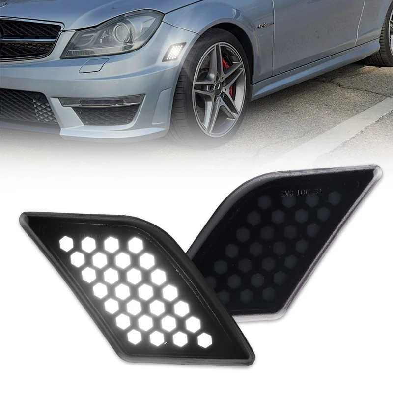 

For Mercedes Benz W204 SL65 AMG W204 C63 AMG C250 C300 C350 Front Bumper LED Side Marker Turn Signal Lights Amber Canbus