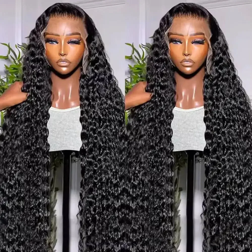 Perruque Lace Front Wig Deep Wave Naturelle Bouclée, Cheveux Humains, 13x7 HD, 13x4, Densité 220, pour Femme Africaine