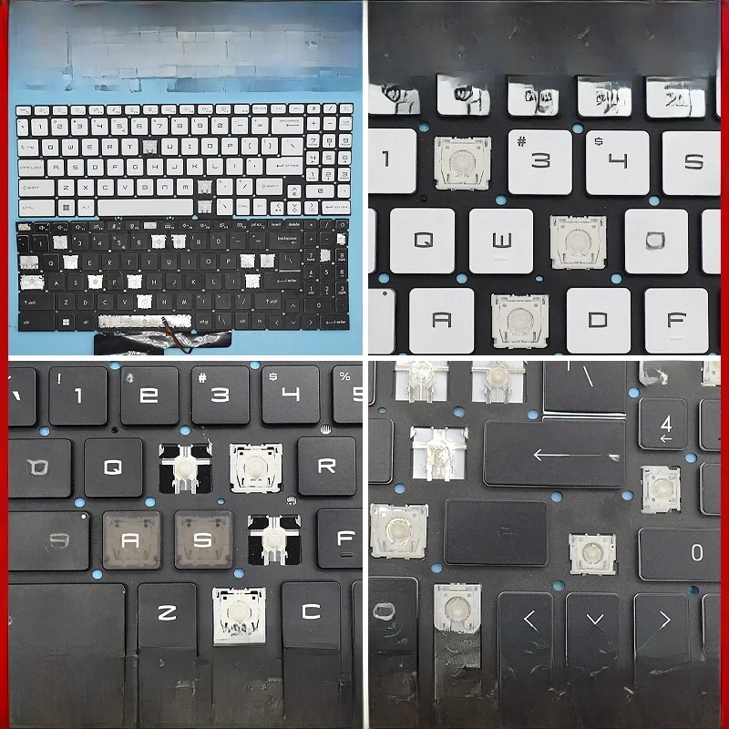 Zamienniki klawiszy, mechanizm nożycowy, zawias do klawiatur gamingowych MSI CYBORG 15 A12U A12V A12UDX A12VF A12VE A12VEK A13VF, brelok do klawiatury. — zdjęcie produktu 7