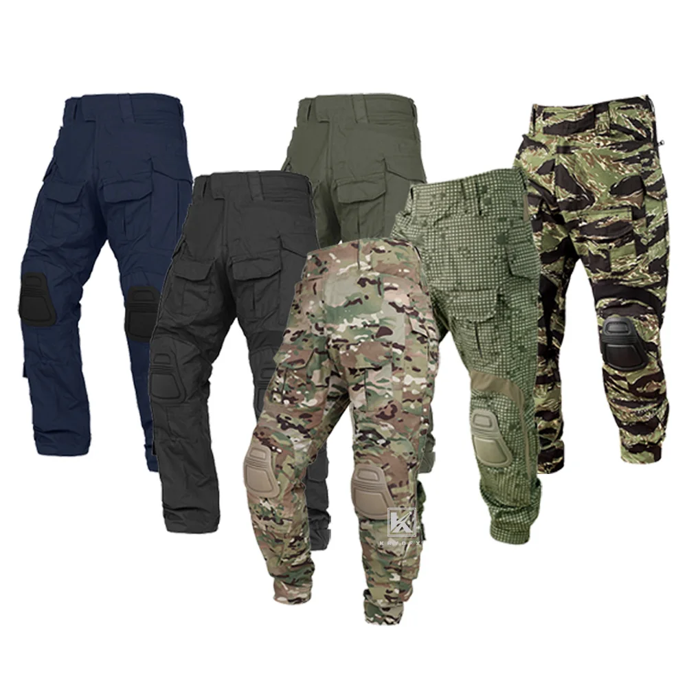 KRYDEX Tactical G3 Combat Pants CP Style BDU Uniform Trousers With Knee Pads For Hunting Outdoor Hiking Men Clothes