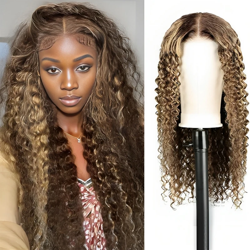 30 40 Inch 13x6 Curly Highlight Guluess Hd Lace Front Human Hair Wig 4/27 Colored Deep Wave 13x4 Lace Frontal Wigs On Sale