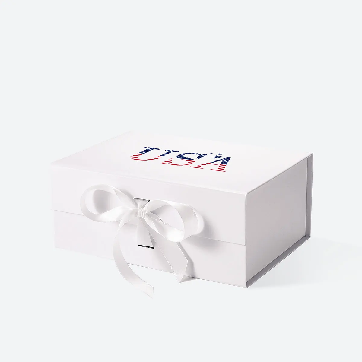 Geotobox 23.5x17x10cm | 21.9x15.9x9.5cm A5 Deep White Digital Printing Independence Day Gift Box, 4th of July Gift Basket