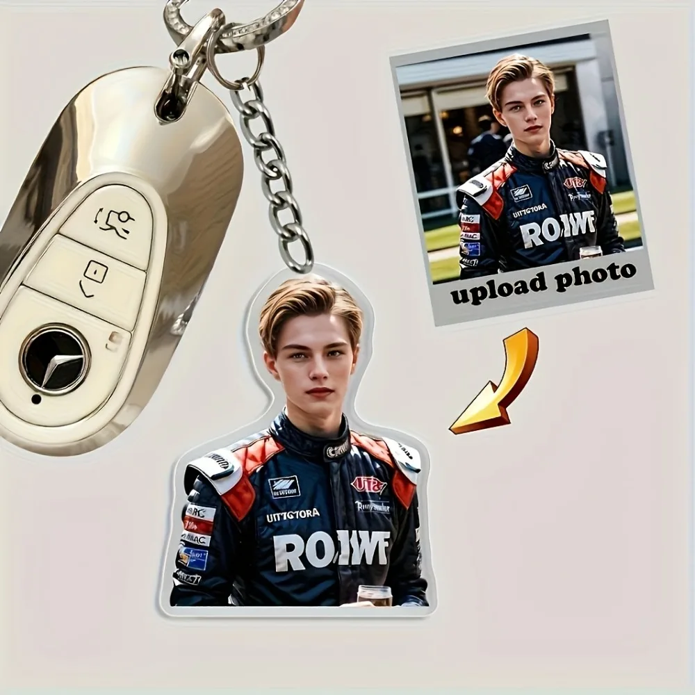 Custom Acrylic Keychains, Personalize Couple Photos and Text Keychains, Personalized Acrylic Photo Keychains