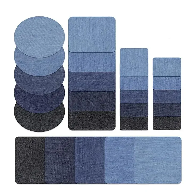 5 pièces Denim patchs bricolage fer sur Denim coudières réparation pantalon pour Jean vêtements pantalons badges vêtements couture tissu