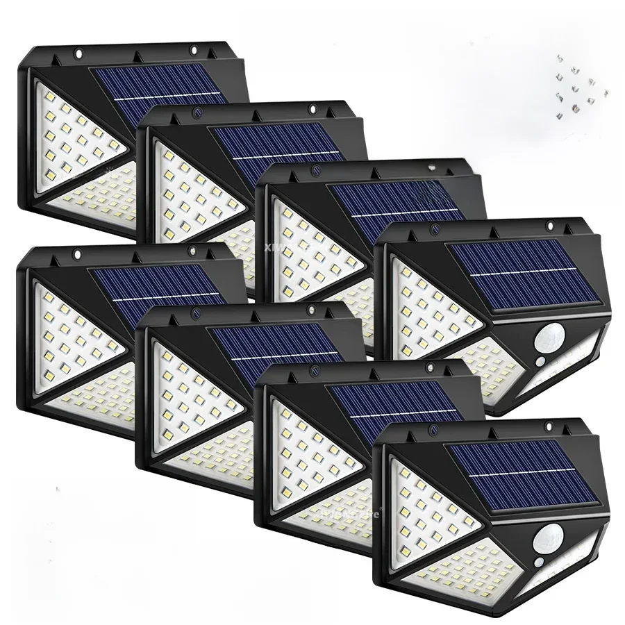Multifuncional LED luz solar com sensor de movimento, impermeável lâmpada de parede, iluminação