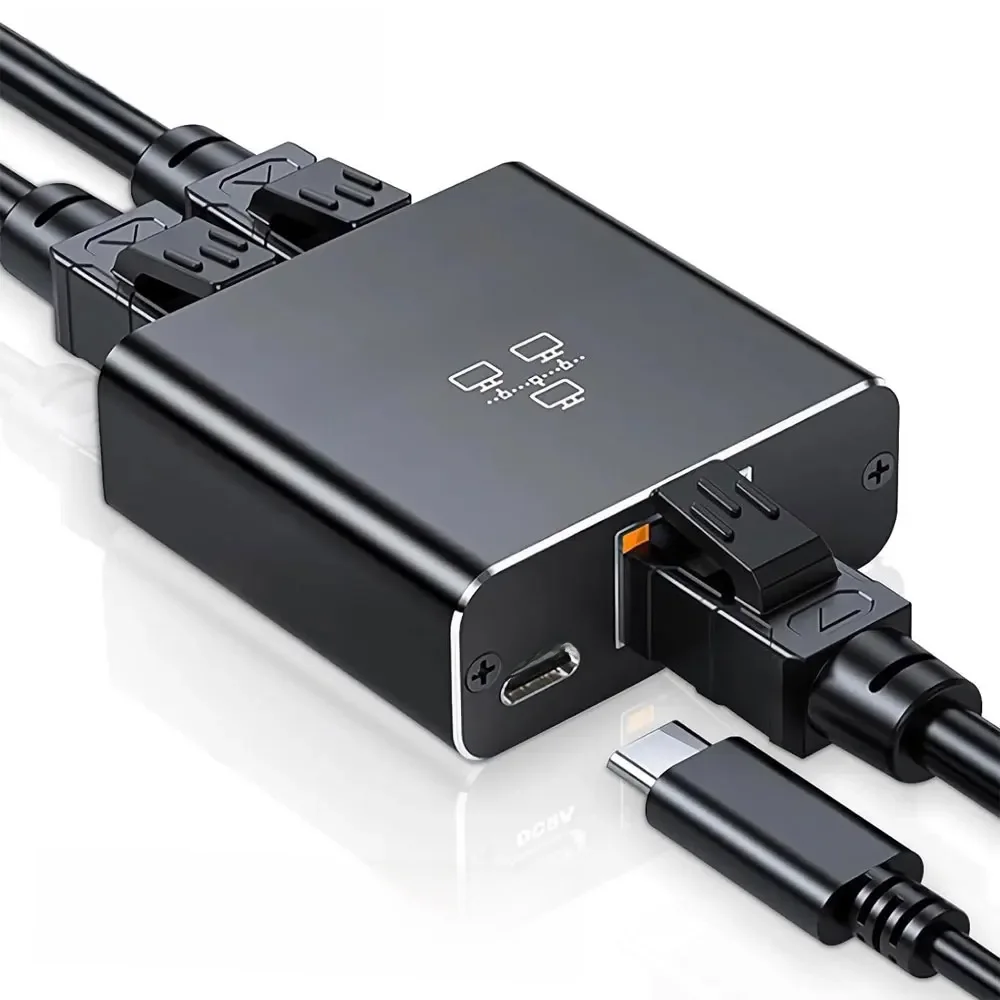 Gigabit Ethernet Switch Splitter, adaptador de extensão LAN Gigabit, conector de rede 1000Mbps, 1to