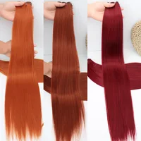 Extensiones de cabello sintético biológico Natural resistente al calor, paquete de tejido de pelo liso para coser, 26 "", 200g, fibra sintética de cola de caballo para Cosplay