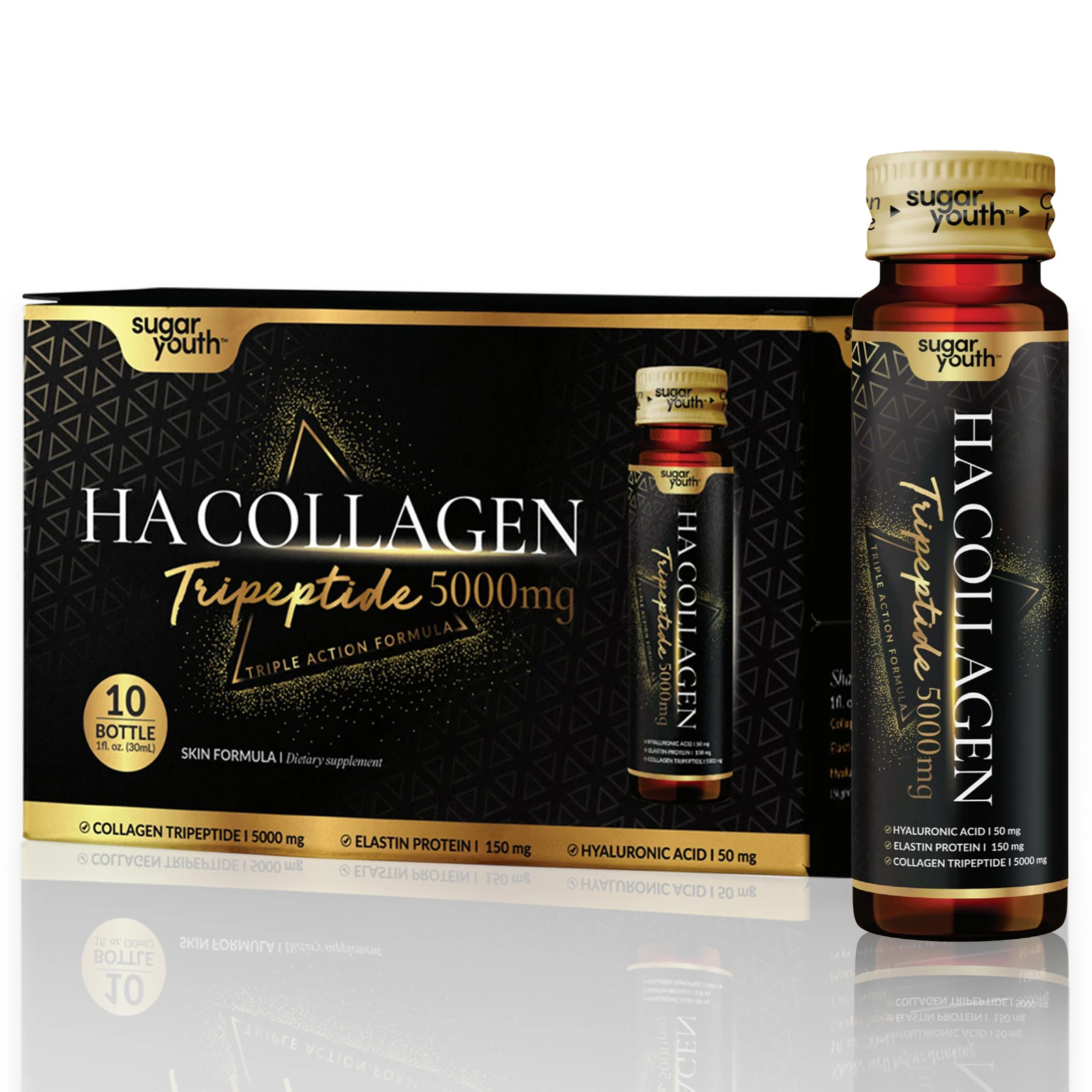 Collagen solution | 5000mg collagen tripeptide | 150mg elastin protein | 50mg hyaluronic acid