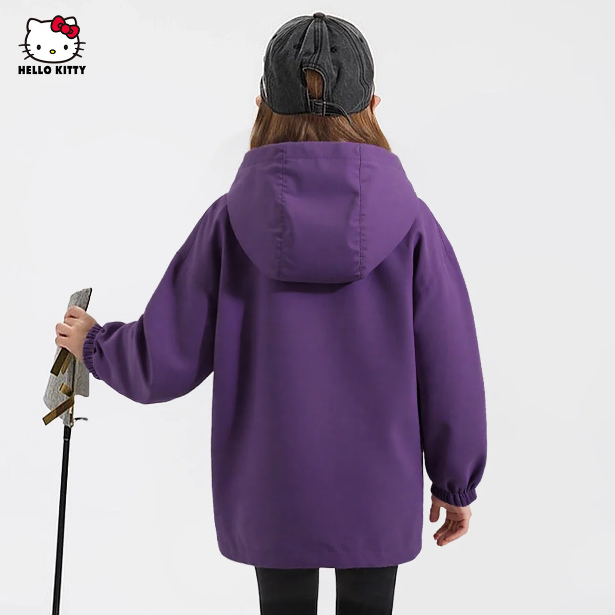 

[Officially Licensed] Sanrio Girls' Spring & Autumn New Hollowed-Out Lace Paneled Denim Jacket