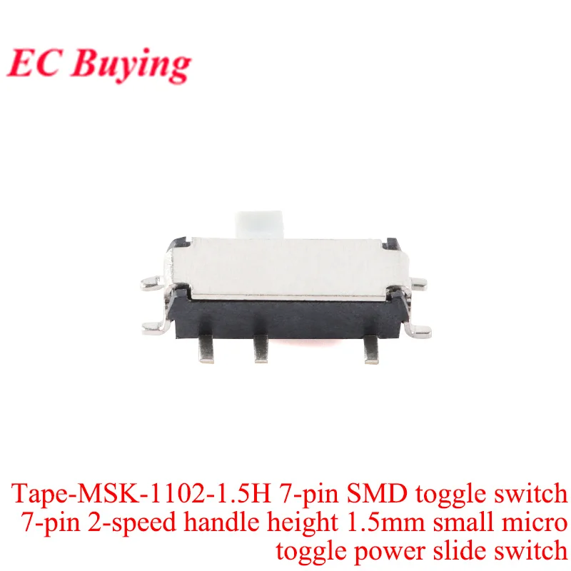 5–100 Stück Mikro-Power-Kippschalter, DIP-Ein/Aus, 1P2T, SPDT, SMD-Kippschiebeschalter, ein- und zweireihig, direkt eingesetzt, horizontal – Detail 3