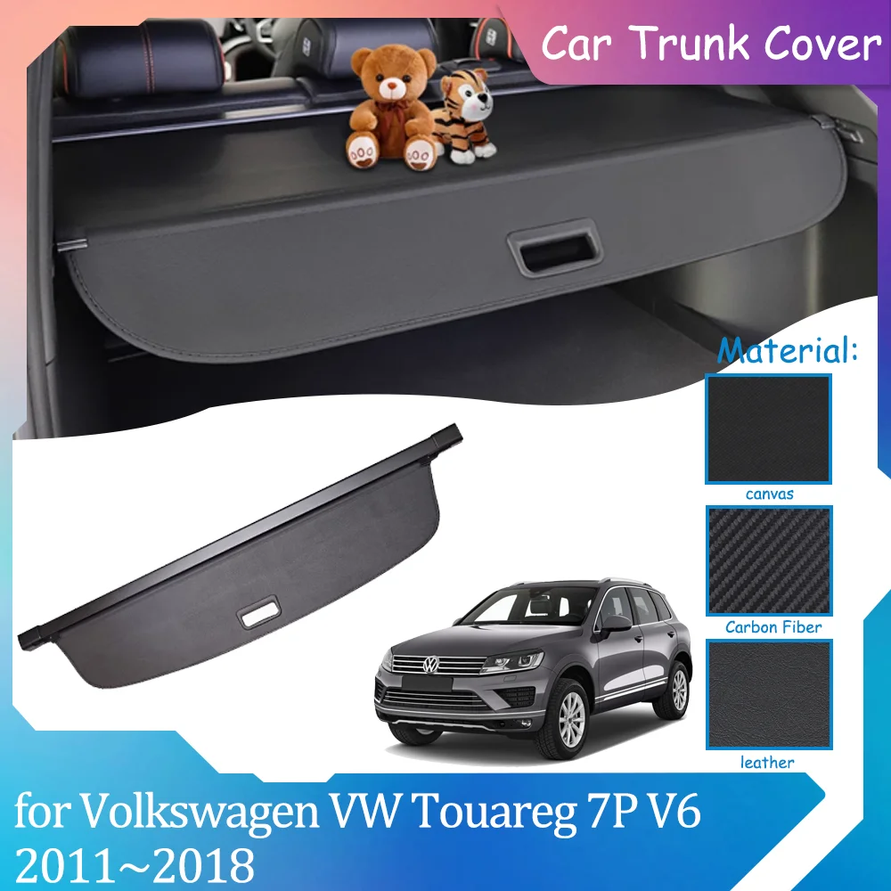 Car Trunk Covers for Volkswagen VW Touareg 7P V6 2011~2018 Luggage Retractable Waterproof Curtain Shelter Cargo Pad Accessories