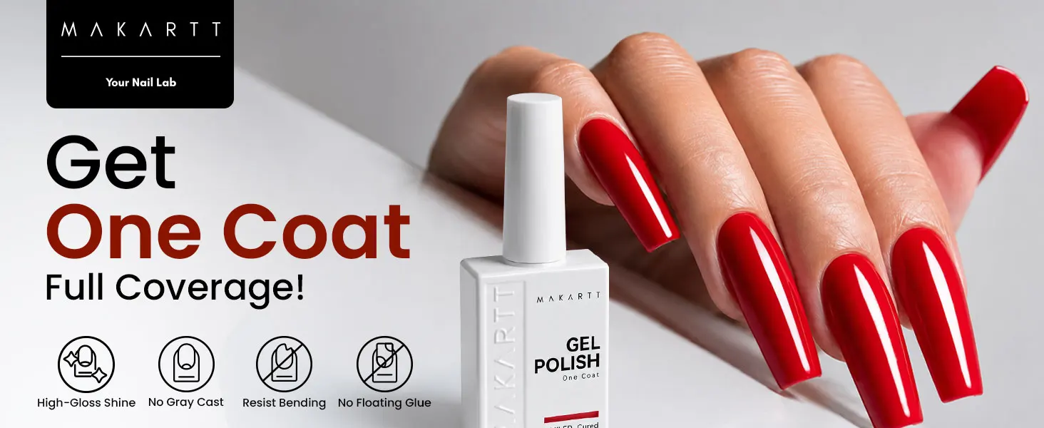 Makartt 15ml Gel-Nagellack One N'Done Ultra-Pigmentiert Einlagiger Hochglanz Keramikglanz UV-Nagelkunst Maniküre DIY Salon Rosenrot – Detail 3