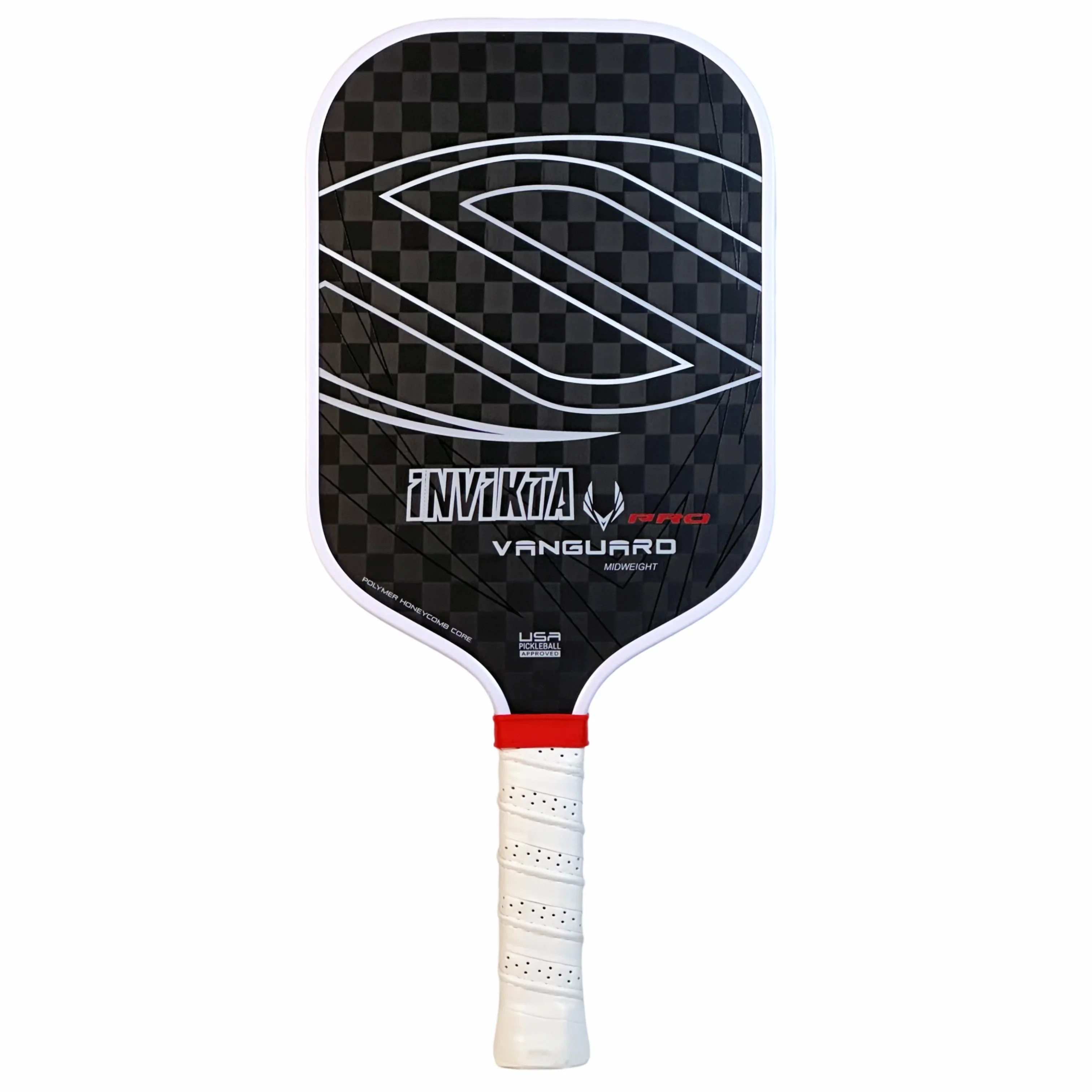 INVIKTA VANGUARD PRO 12K Paleta de Pickleball termoformada de fibra de carbono cruda Núcleo de panal de polímero de 16 mm Potencia aumentada, control