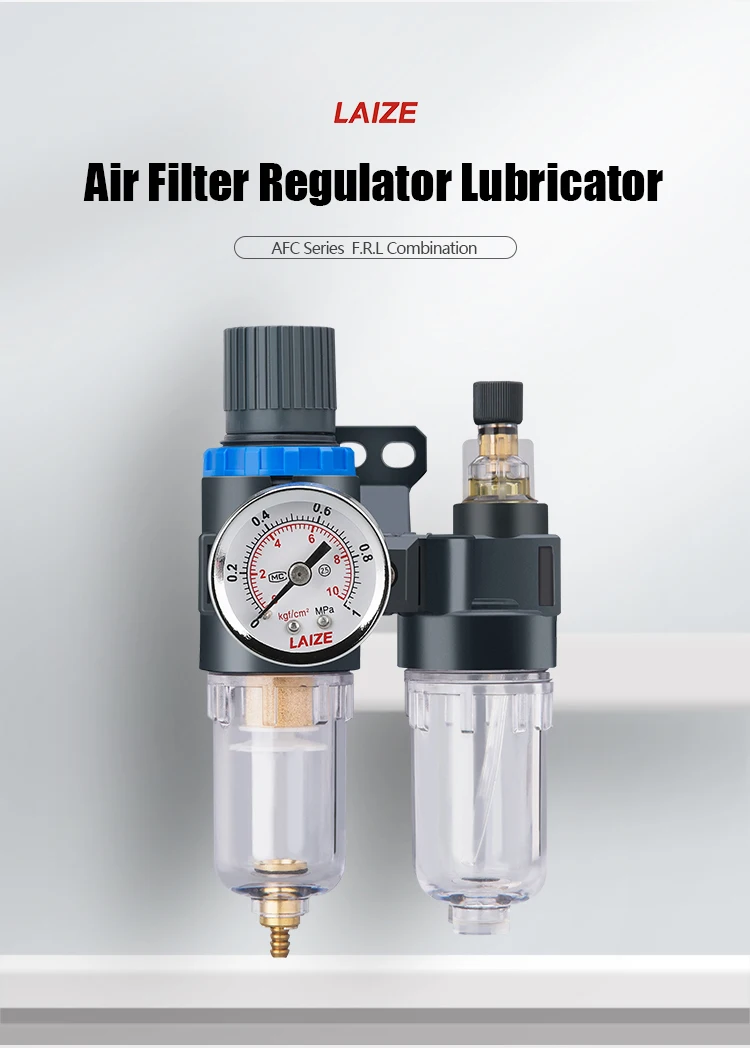 LAIZE Qualitäts-FRL Luftfilter Druckregler Schmiergerät Kombiniert Automatischen Ablass Mit Manometer AFC2000 AFC2000D – Detail 2
