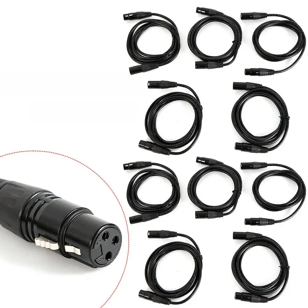 10 câbles DMX avec connecteurs, câbles DMX XLR à 3 broches de 2m pour produits d'éclairage de scène et équipements Audio