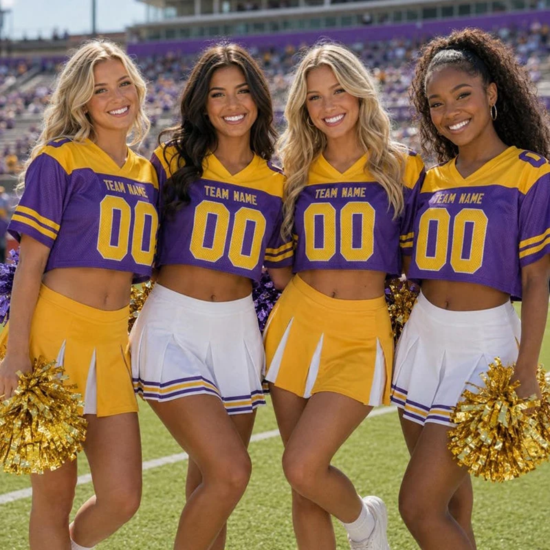 Custom American Football Crop Top for Girls Personalized Football Cropped Jersey with Name Number Women Party Jersey