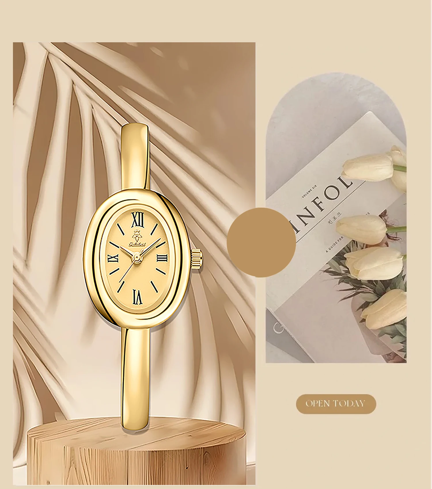 Luxuriöse wasserdichte Quarz-Armbanduhr der Marke YaLaLuSi mit minimalistischem Design, inklusive Geschenkbox – perfektes Geschenk für Frauen. – Detail 9