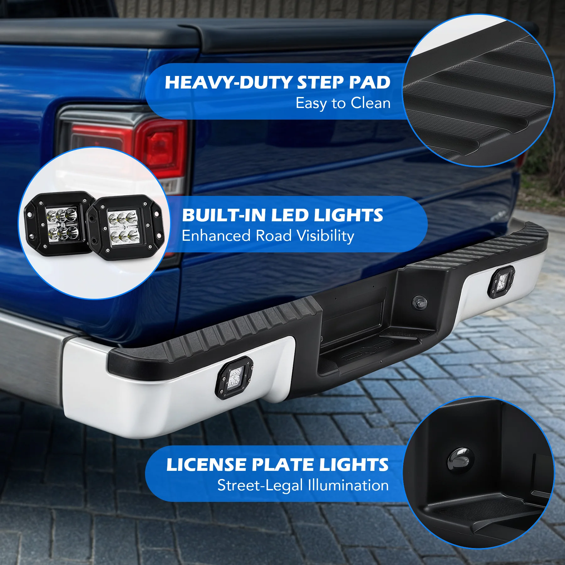 يصلح ل 09-14 فورد F150 F-150 مجموعة المصد الخلفي ث/س ثقوب الاستشعار كروم #6