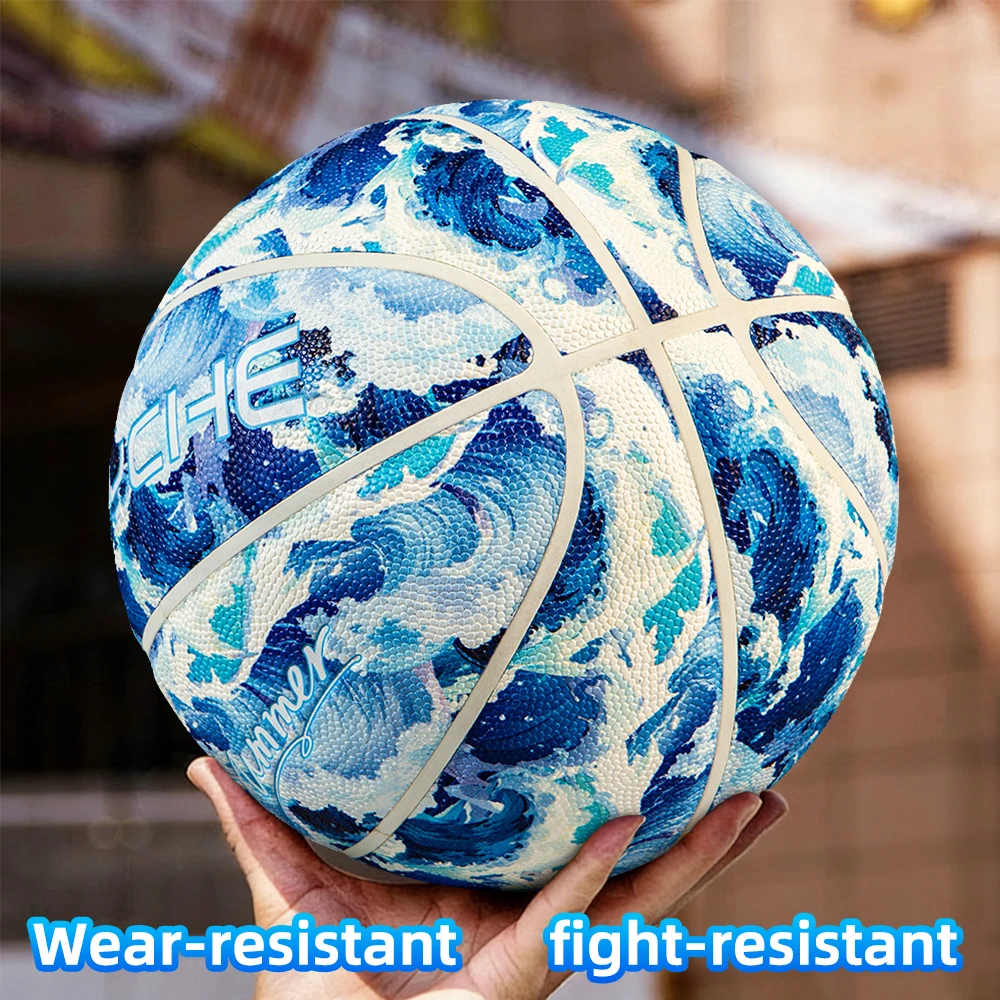 

PSYCHE Size 7 Professional Street Basketball Enhanced Grip Non-Slip Wear-Resistant PU Leather for Outdoor Daily Practice & Games