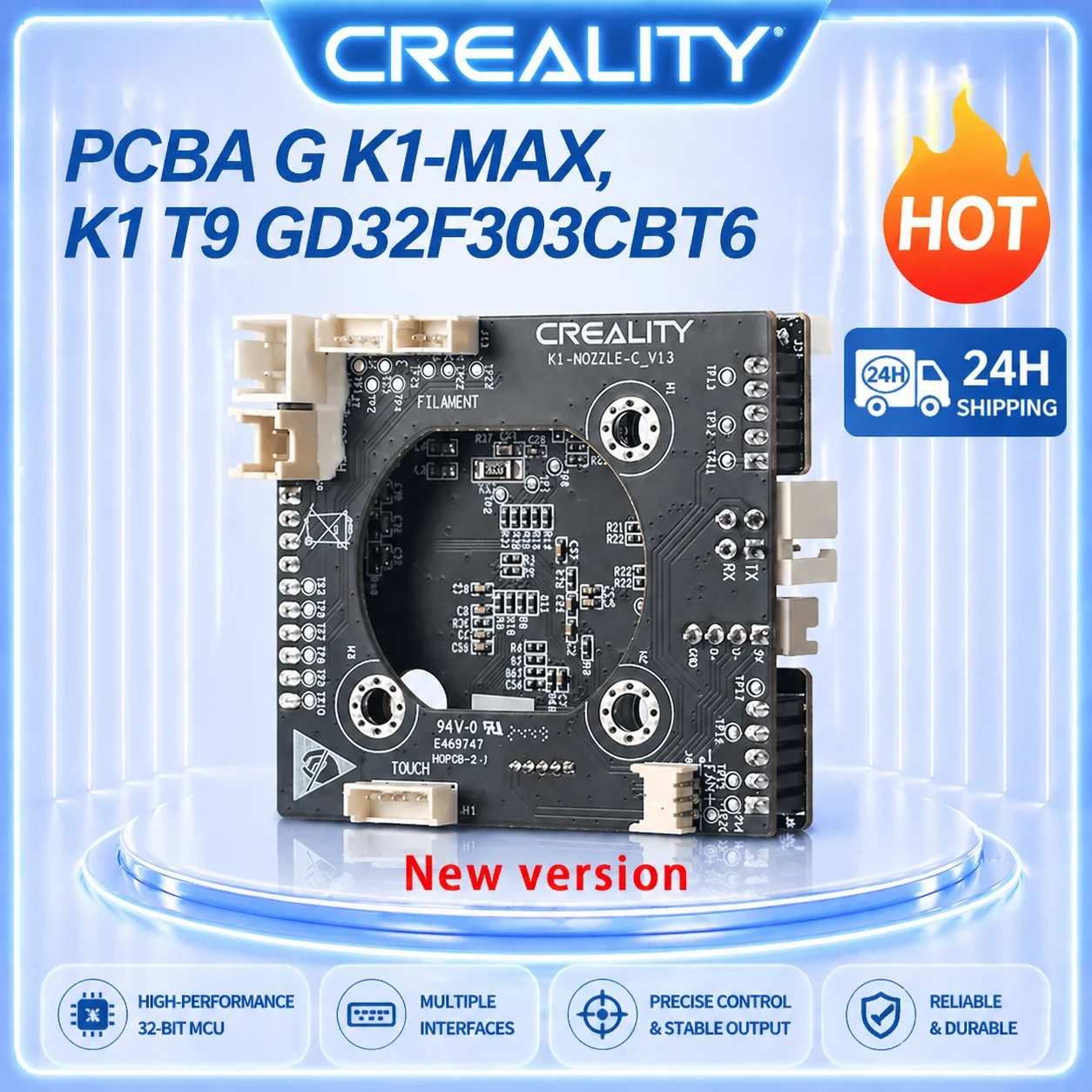 

Creality Original PCBA_G_K1-MAX/K1_T9_GD32F303CBT6 NOZZLE-C-V13 Adapter Board New Version Set Replace 3d Printer Parts