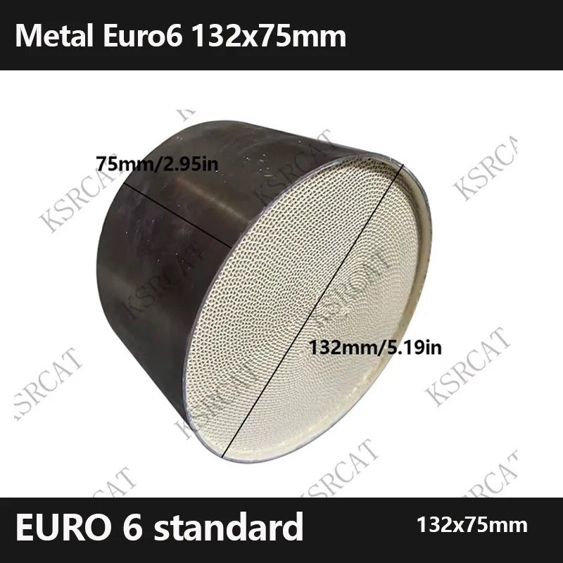 

132x75mm Euro 5 300/400cpsi High Flow Automotive Catalyst Metal Round Catalytic Converter Metallic Catalyst