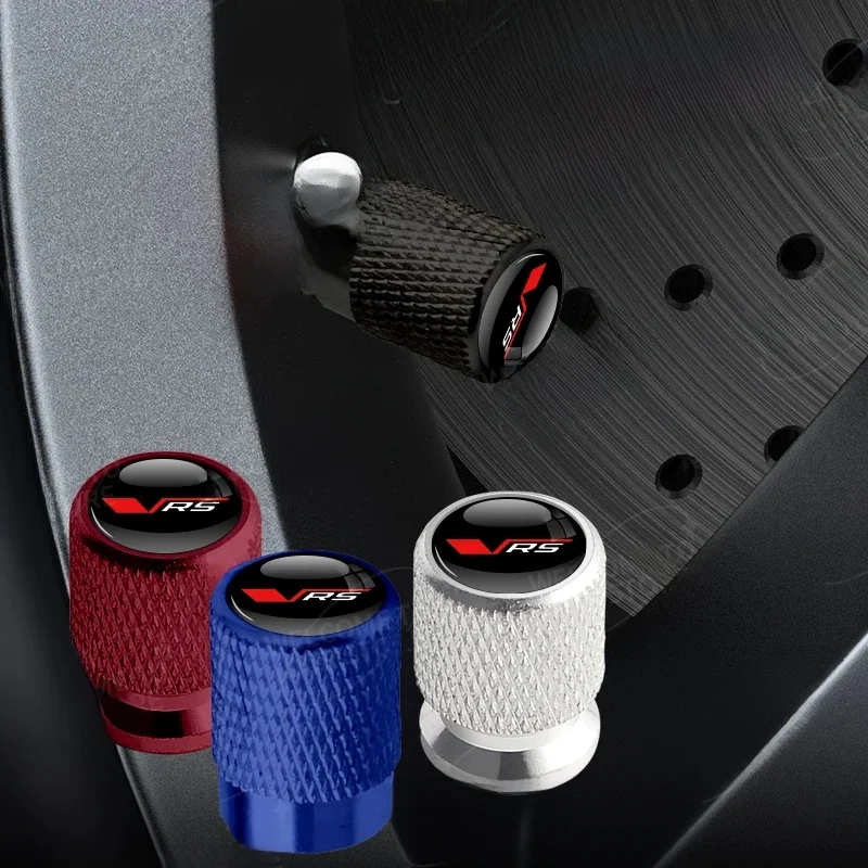 Bouchons de Valve de pneu de roue en aluminium, 4 pièces, pour Skoda VRS Logo Fabia Kodiaq Karoq Kamiq Octavia Citigo, accessoires de couvercle de tige