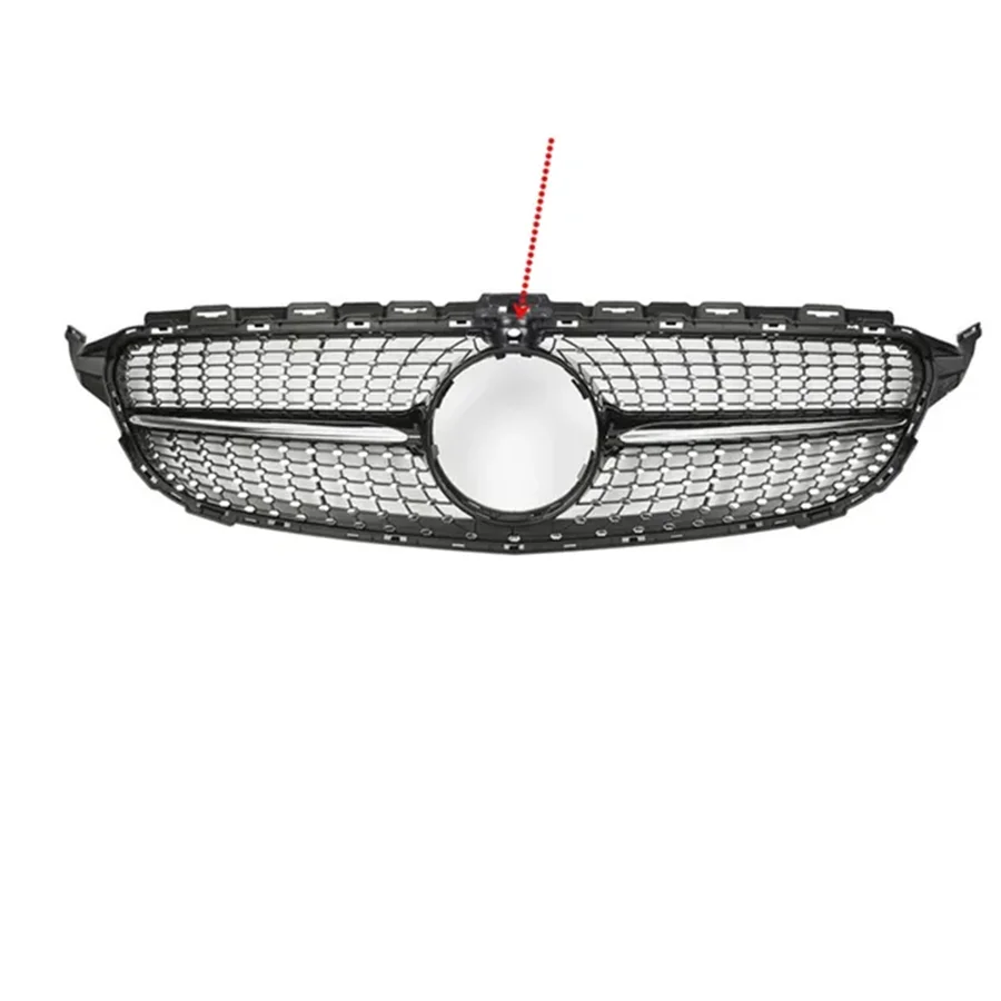 

FOR-W205-C-CLASS-2015-2018-DIAMOND Car Accessories Black Front Grille Mesh WITH CAMERA