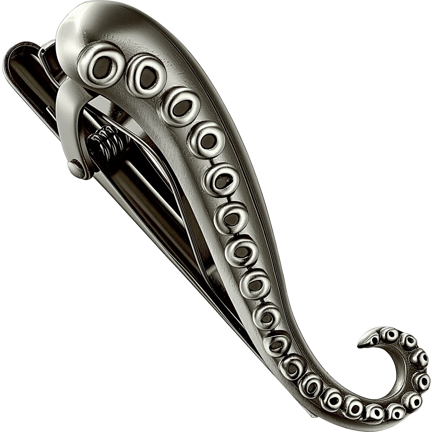 Octopus Tentacle Tie Clip for Men, Antique Gunmetal Brass 2 Inch Tie Bar Unique Nautical Sea Creature Formal Suit Accessories
