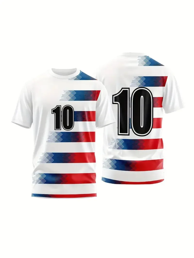 

Men's Unisex Breathable Soccer Training T-Shirt#9 Print Short Sleeve Crew Neck Polyester High Quality T shirt Outdoor Sports Top