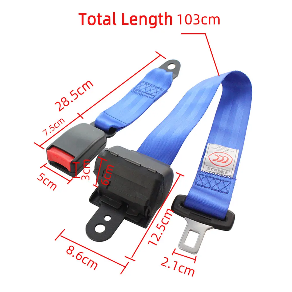 Blue Universal Car Seat Belts Safety Belt Extender Extension Buckle Adujstable Shoulder Seatbelt Fit For Most Automobile Bus