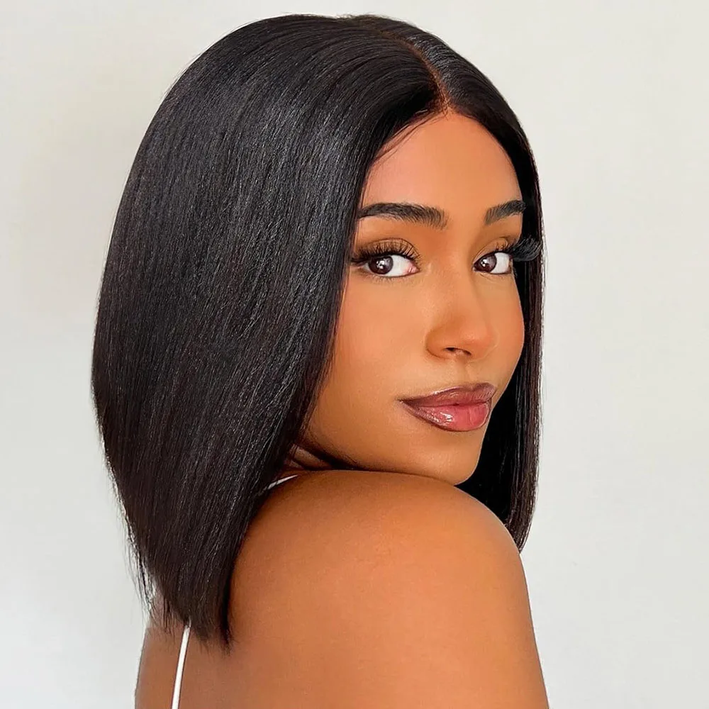 

Wear And Go 6x4 Bone Straight Glueless Wig Human Hair Ready To Wear Brazilian 4x6 Lace Front Closure Wigs For Women Preplucked