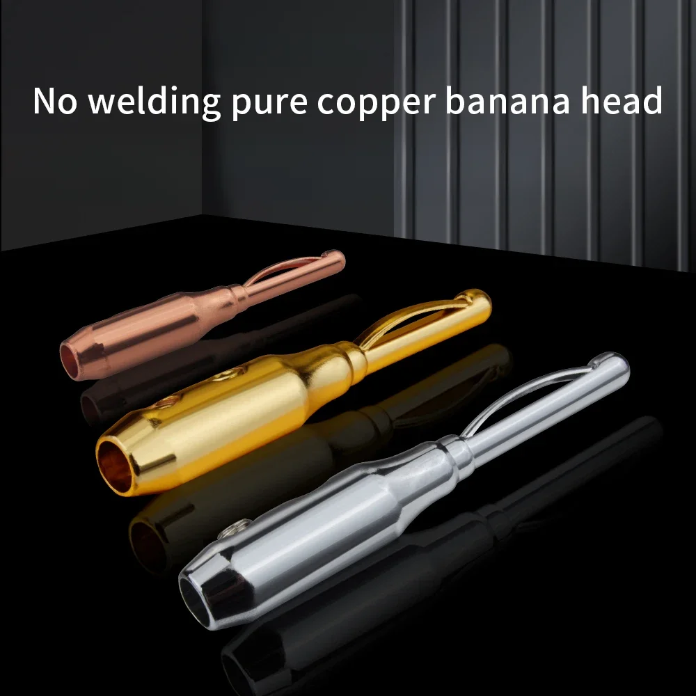 YYAUDIO złącze wtykowe bananowe czysta miedź DIY kabel głośnikowy męski głośnik wtyki bananowe Bullet Banana Jack złącze wzmacniacz — zdjęcie produktu 7