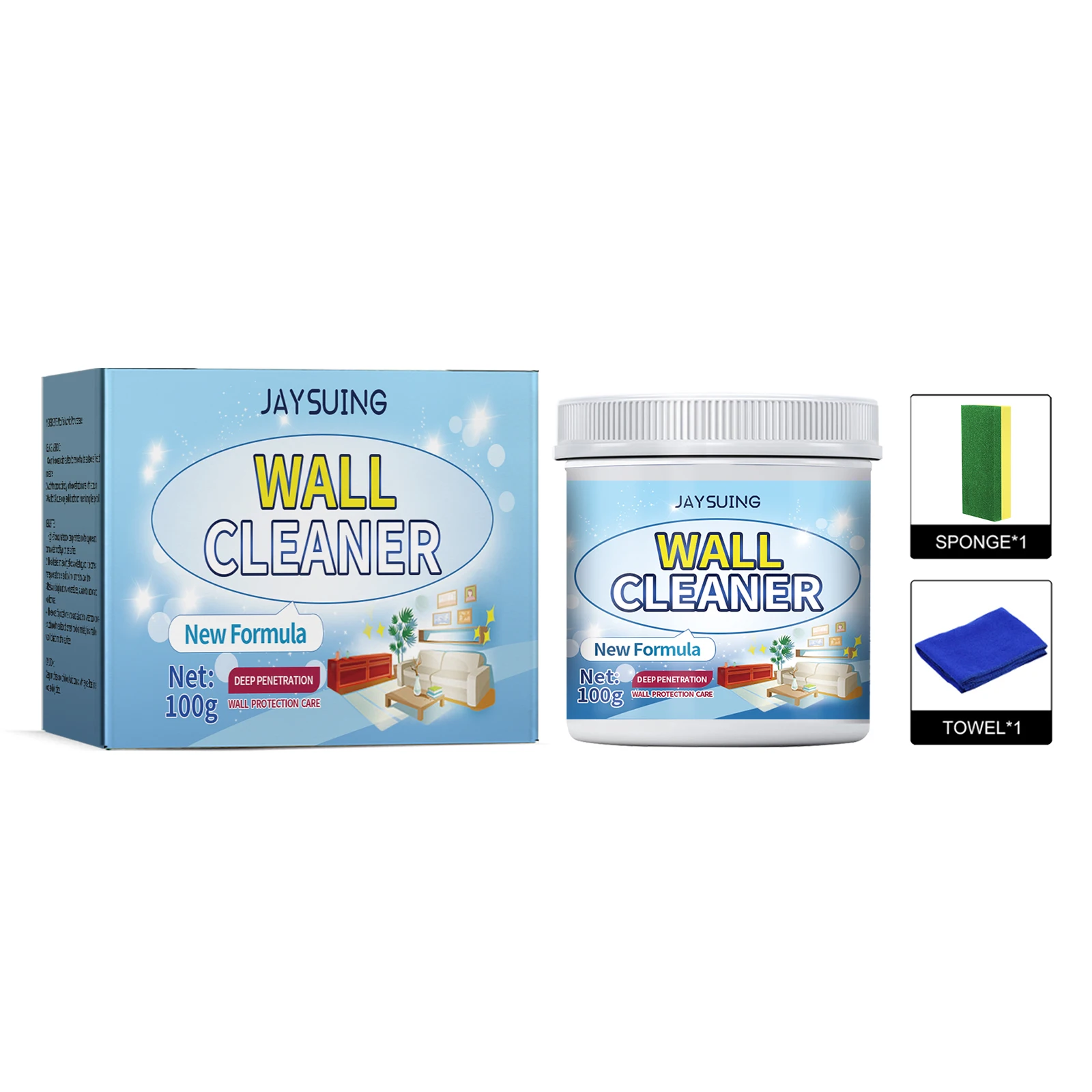 Wall Care Repair Paint, remoção de mancha, parede protetora Cleaner, Traceless White Renovation Paste, Novo