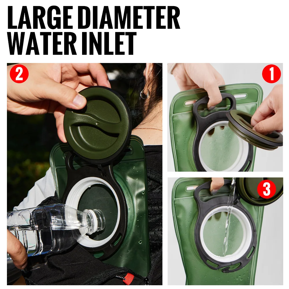 WRELS 1.5L/2L/2.5/3L Hydration Bladder Leak Proof Water Reservoir TPU Water Storage Bag BPA Free Water Bladder for Hiking Sports