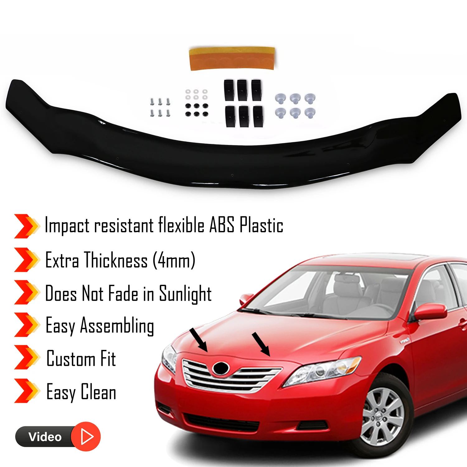 Hood Deflector Guard for Toyota Camry (2006-2012) - (SD) Bug Shield Bonnet Protector / 4 mm thickness material