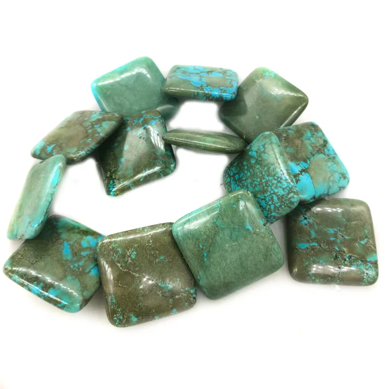16 pulgadas 7x28mm azul antiguo Natural plano cuadrado turquesa cuentas hebra suelta