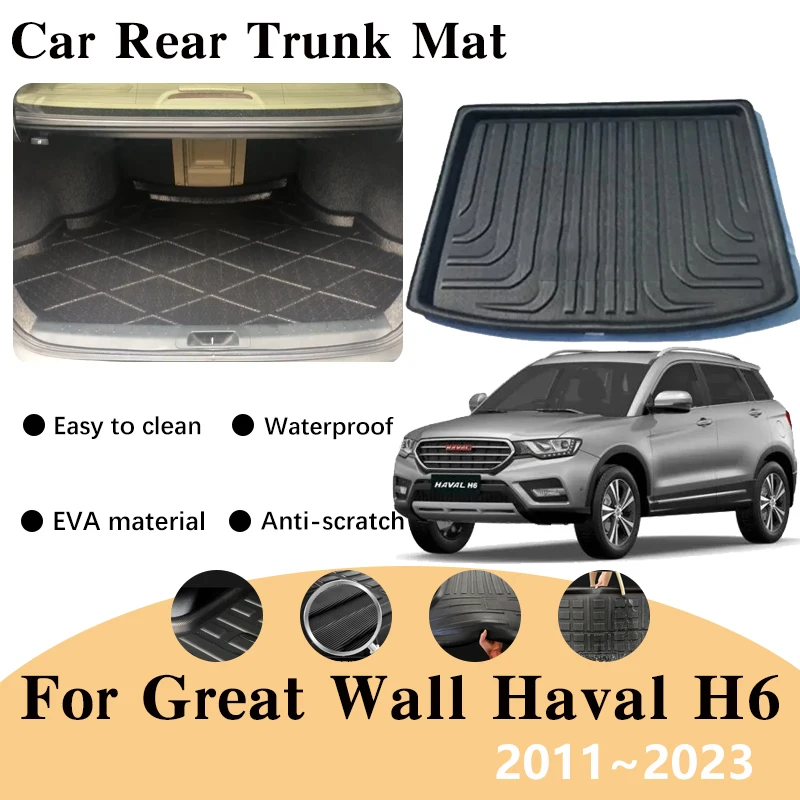 

For Great Wall Haval H6 2011~2023 Car Trunk Floor Mat Waterproof Boot Cargo 3D EVA Material Trunk Carpet Storage Pad Accessories
